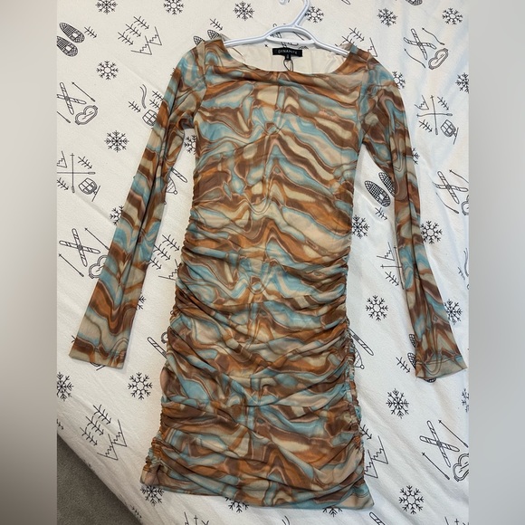 New Dynamite long sleeve mini mesh dress - Picture 1 of 2